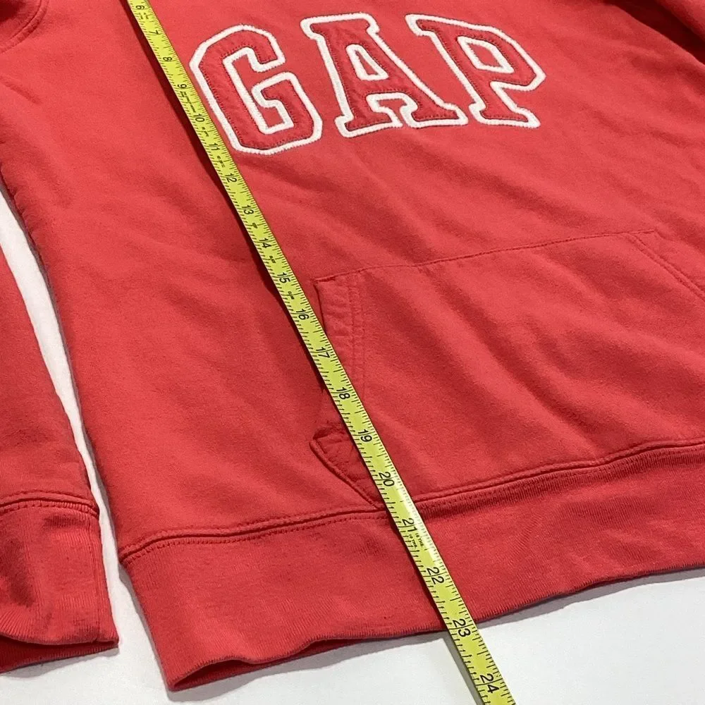 GAP Casual Hoodie Big Kids Size M Coral Rosebush White Logo Pullover